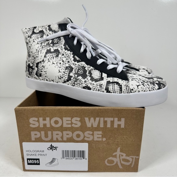 NWB OTBT Hologram in Snake Print High Top Sneaker - Picture 3 of 12